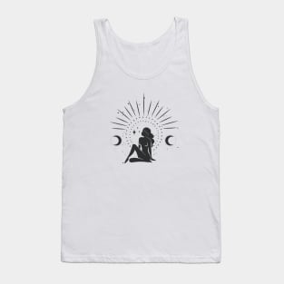 Sitting Sun Moon Goddess Tank Top